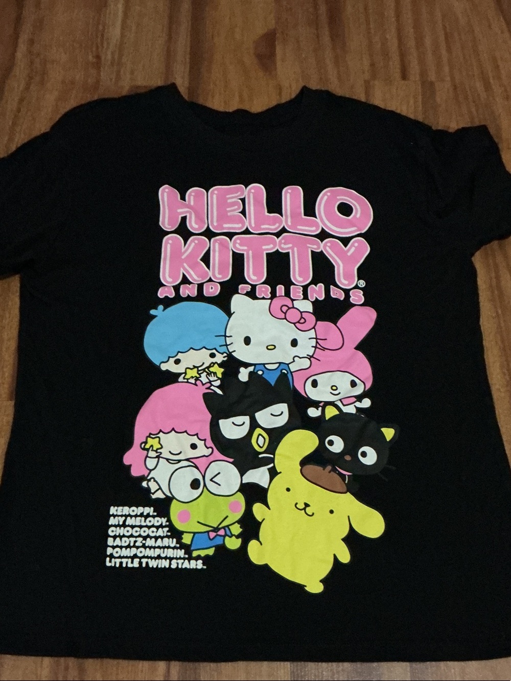 Hello Kitty & Friends Kids Graphic Tee - Black with Pink Accents women med 7 9